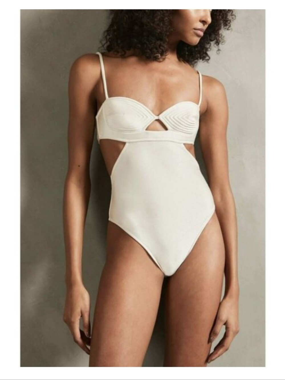 Cutout One-Piece Swimsuit in Ivory
